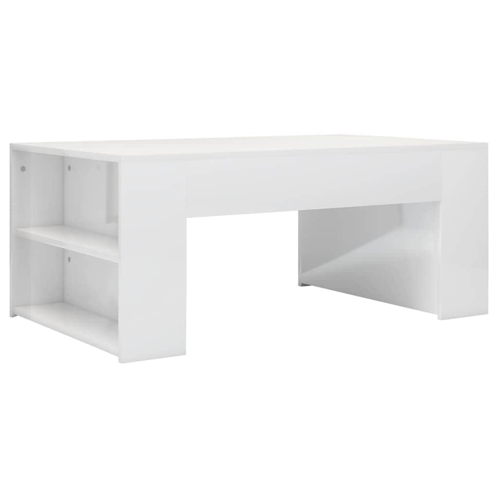 Coffee Table High Gloss White Chipboard