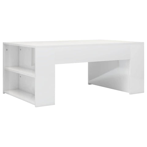 Coffee Table High Gloss White Chipboard