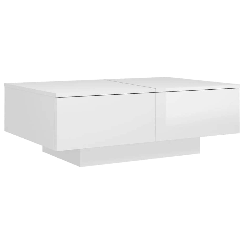 Coffee Table High Gloss White  Engineered Wood