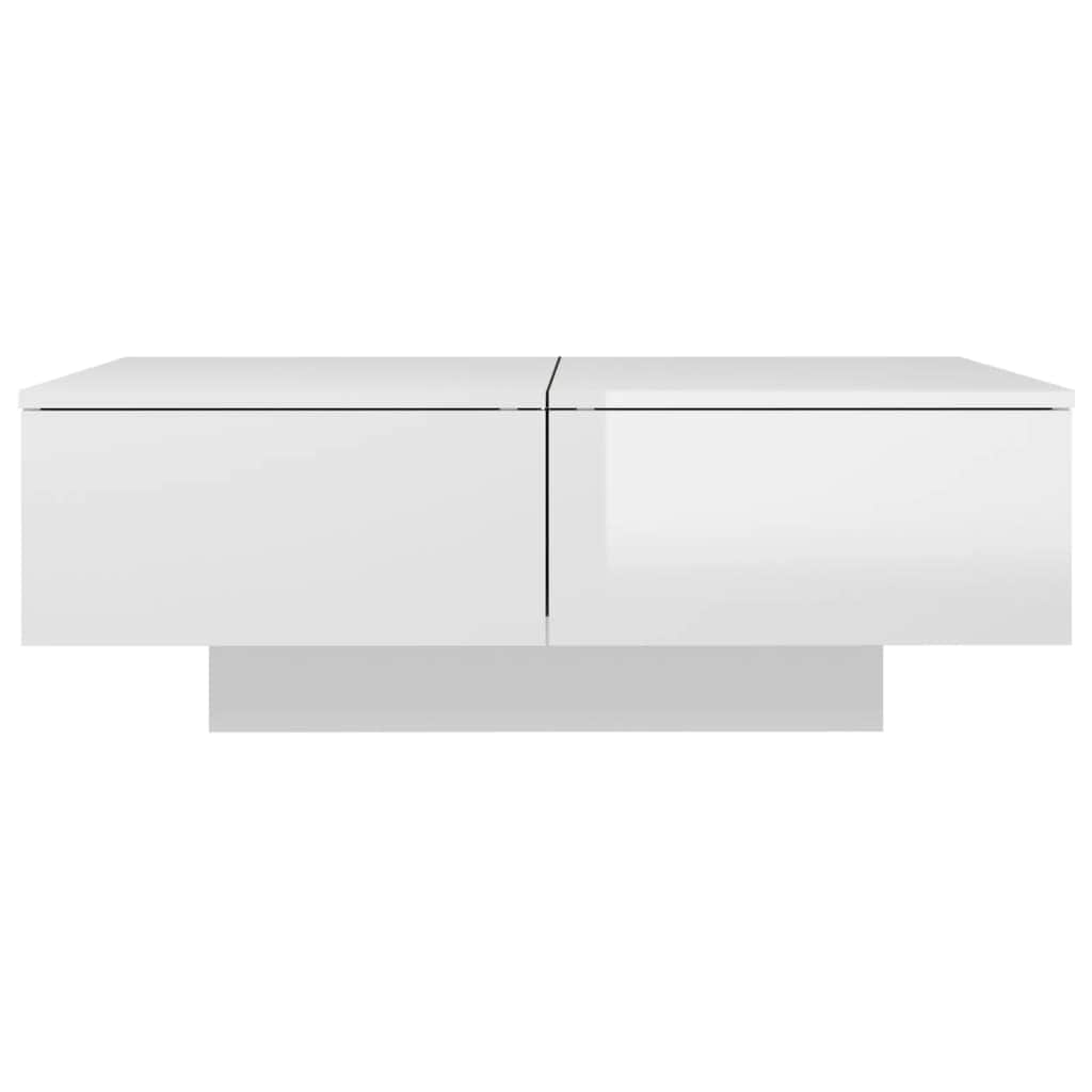 Coffee Table High Gloss White  Engineered Wood