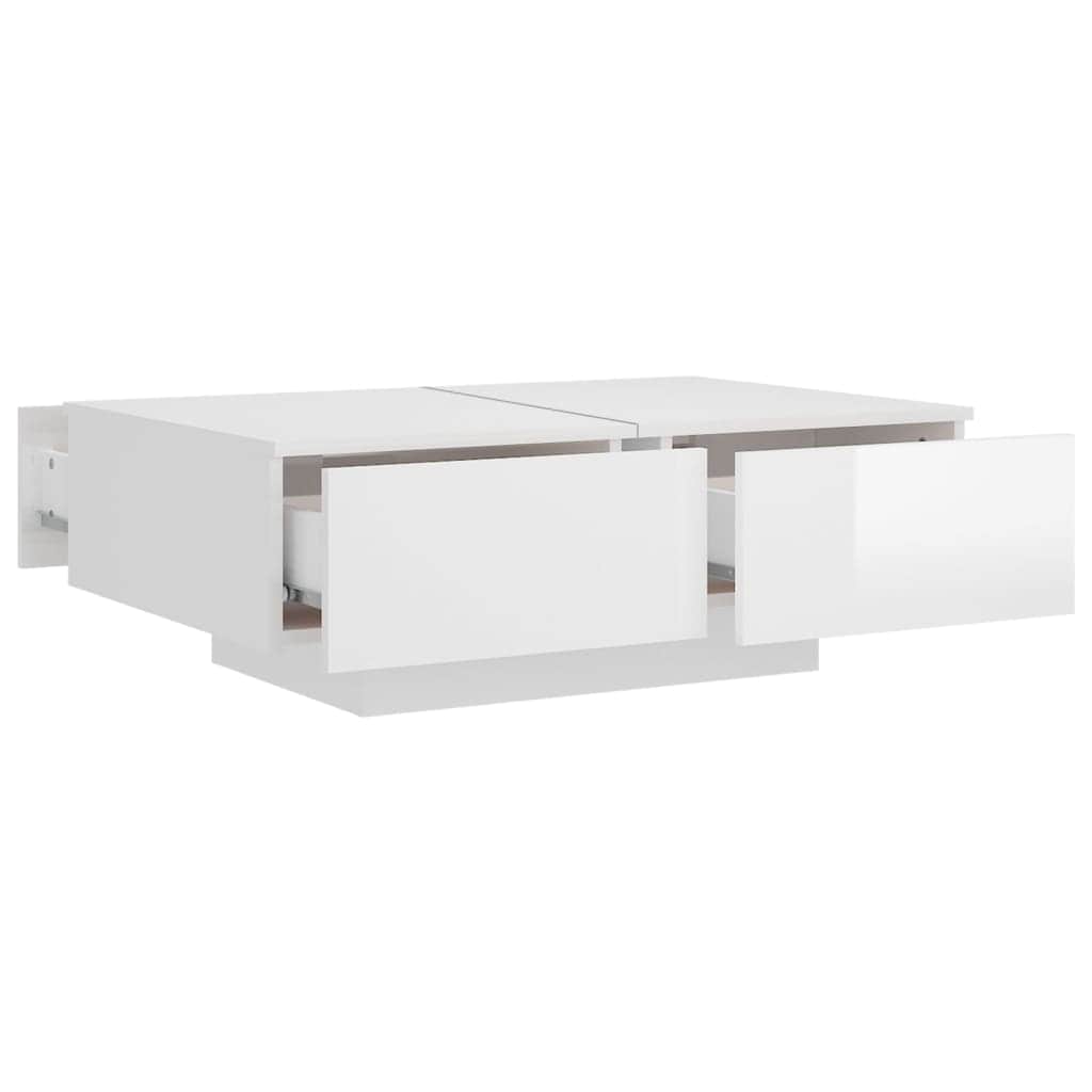 Coffee Table High Gloss White  Engineered Wood