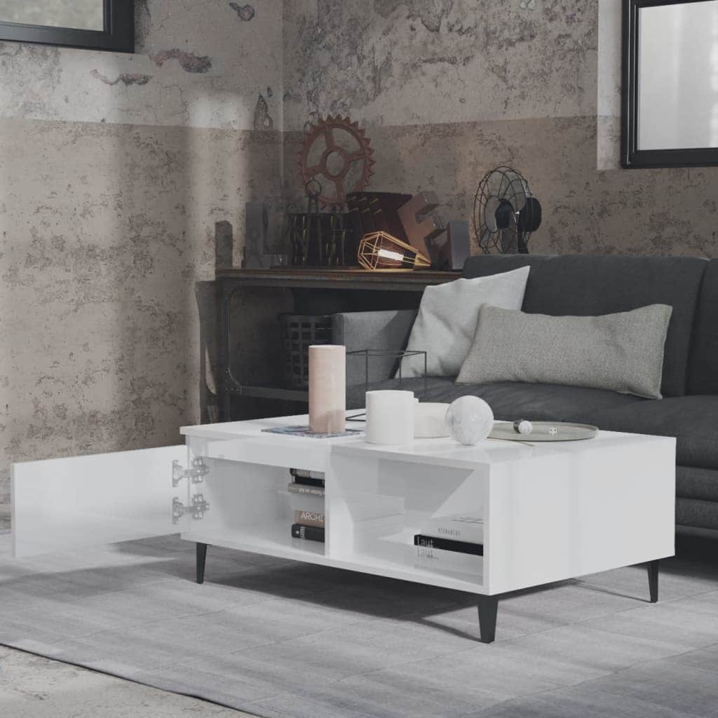 Coffee Table High Gloss White - Engineered Wood