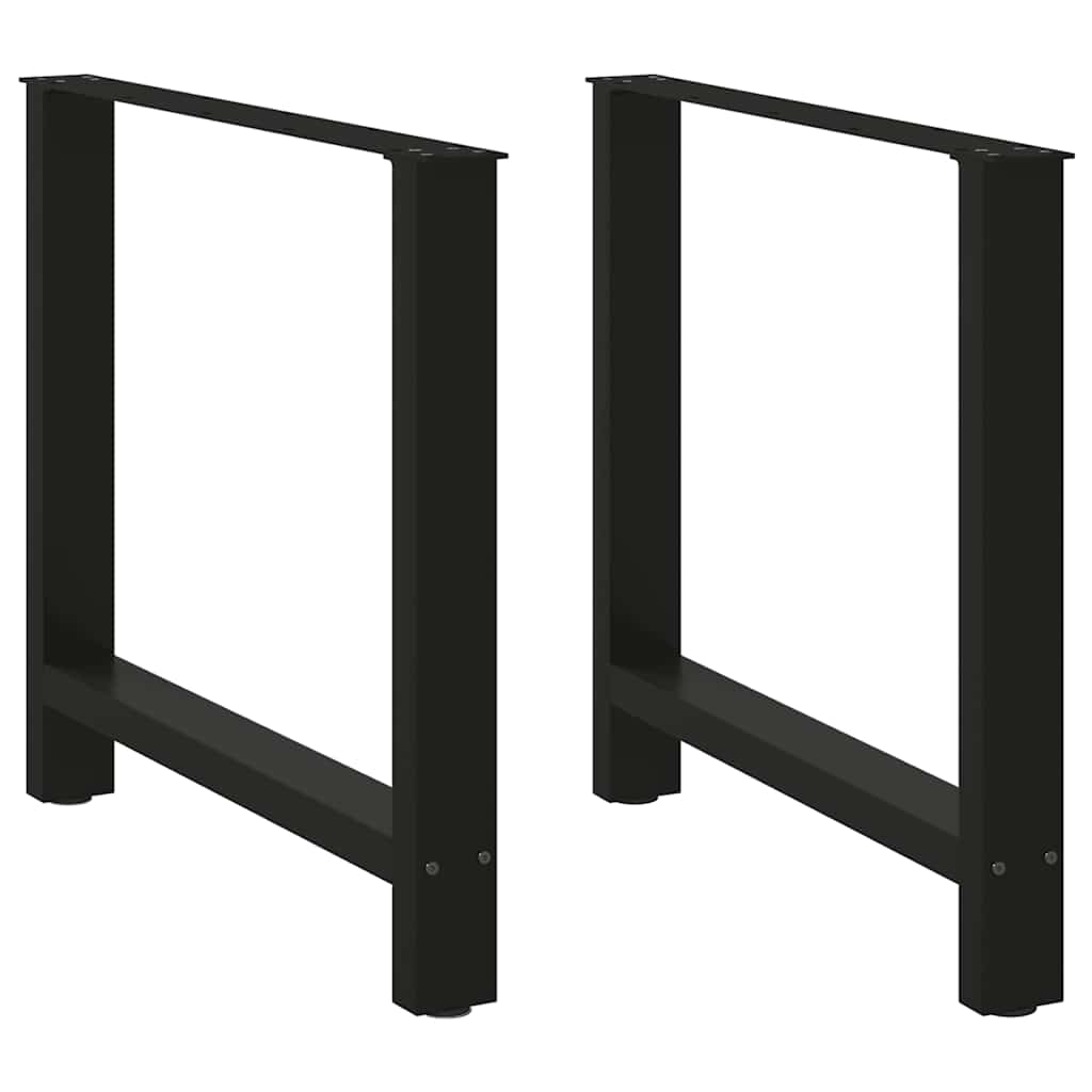 2 Pcs - Coffee Table Legs Black 2 pcs Steel