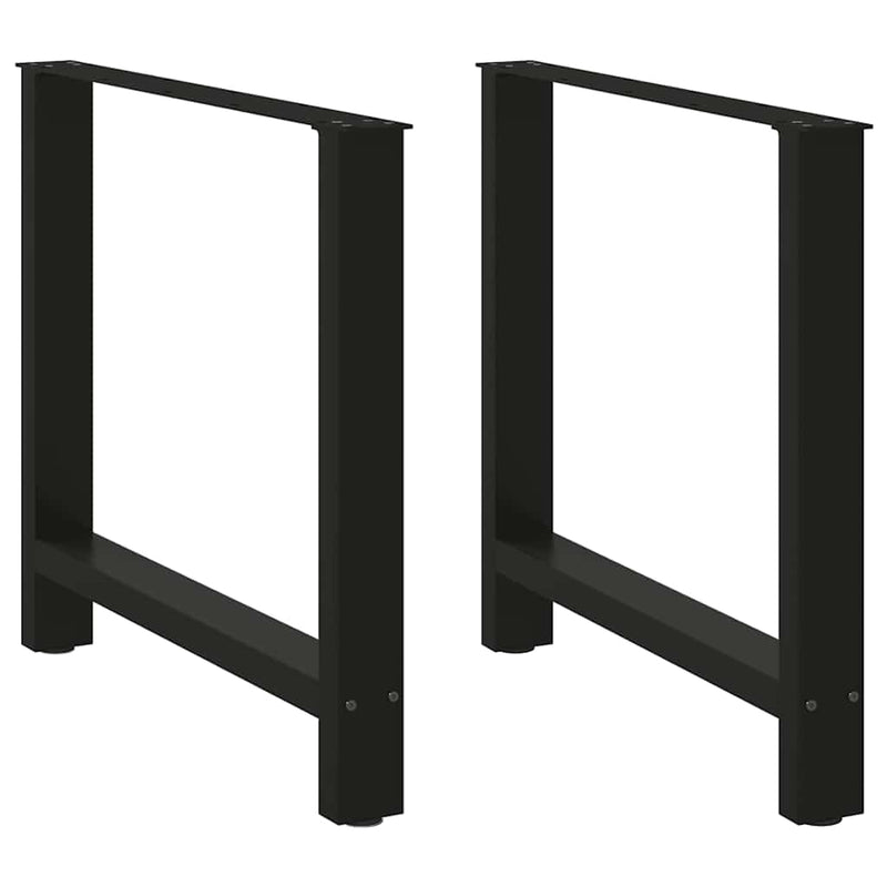 2 Pcs - Coffee Table Legs Black 2 pcs Steel