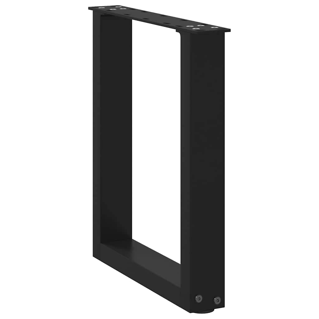 Coffee Table Legs U-Shaped 2-pcs Black Steel, Steel finish