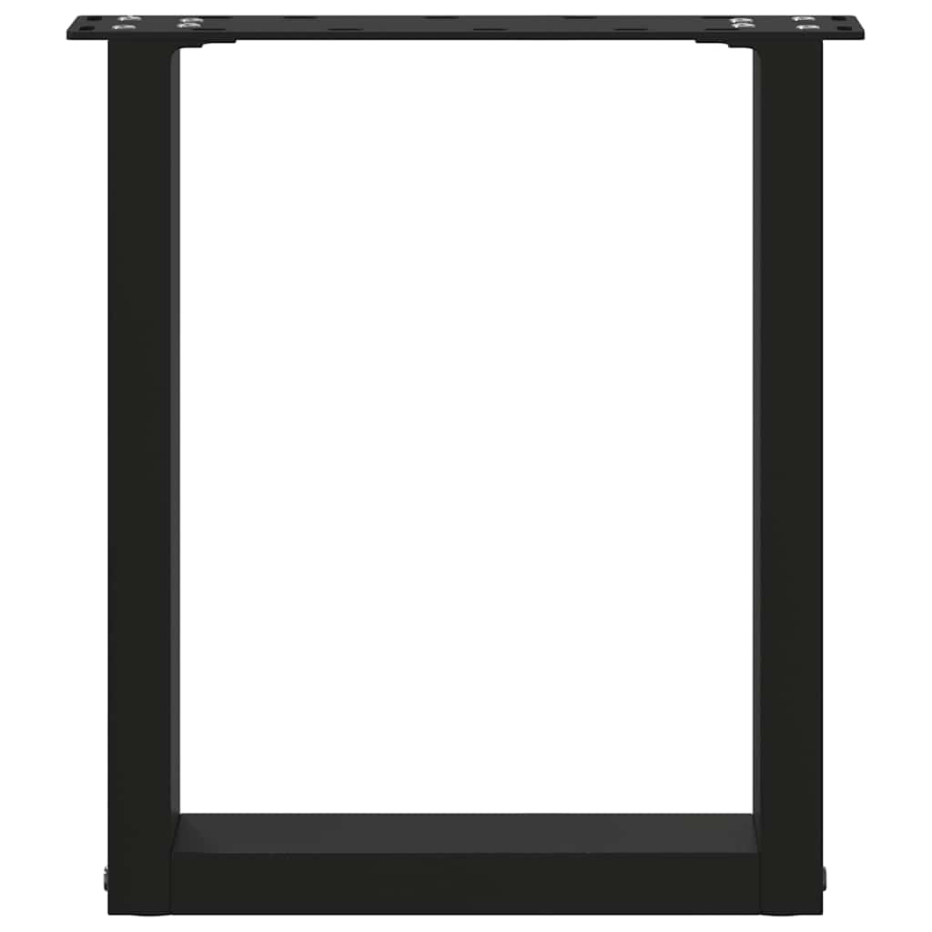 Stylish - Coffee Table Legs U-Shaped 2-pcs Black Steel