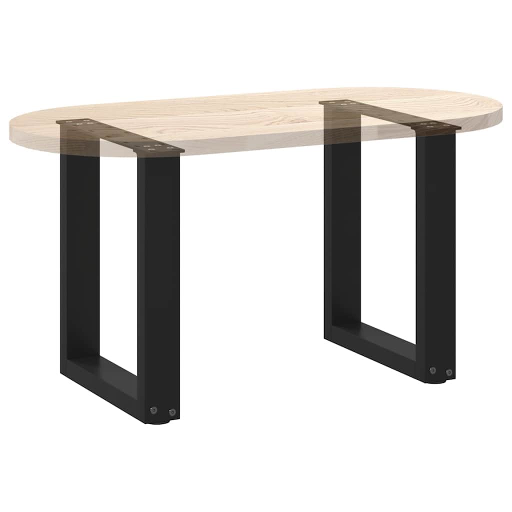 Coffee Table Legs U-Shaped 2-pcs Black Steel | Stylish