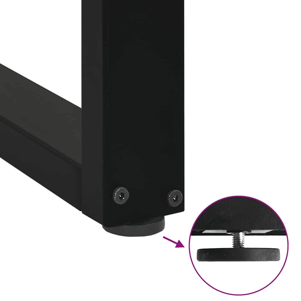 Coffee Table Legs U-Shaped 2-pcs Black Steel | Table Legs