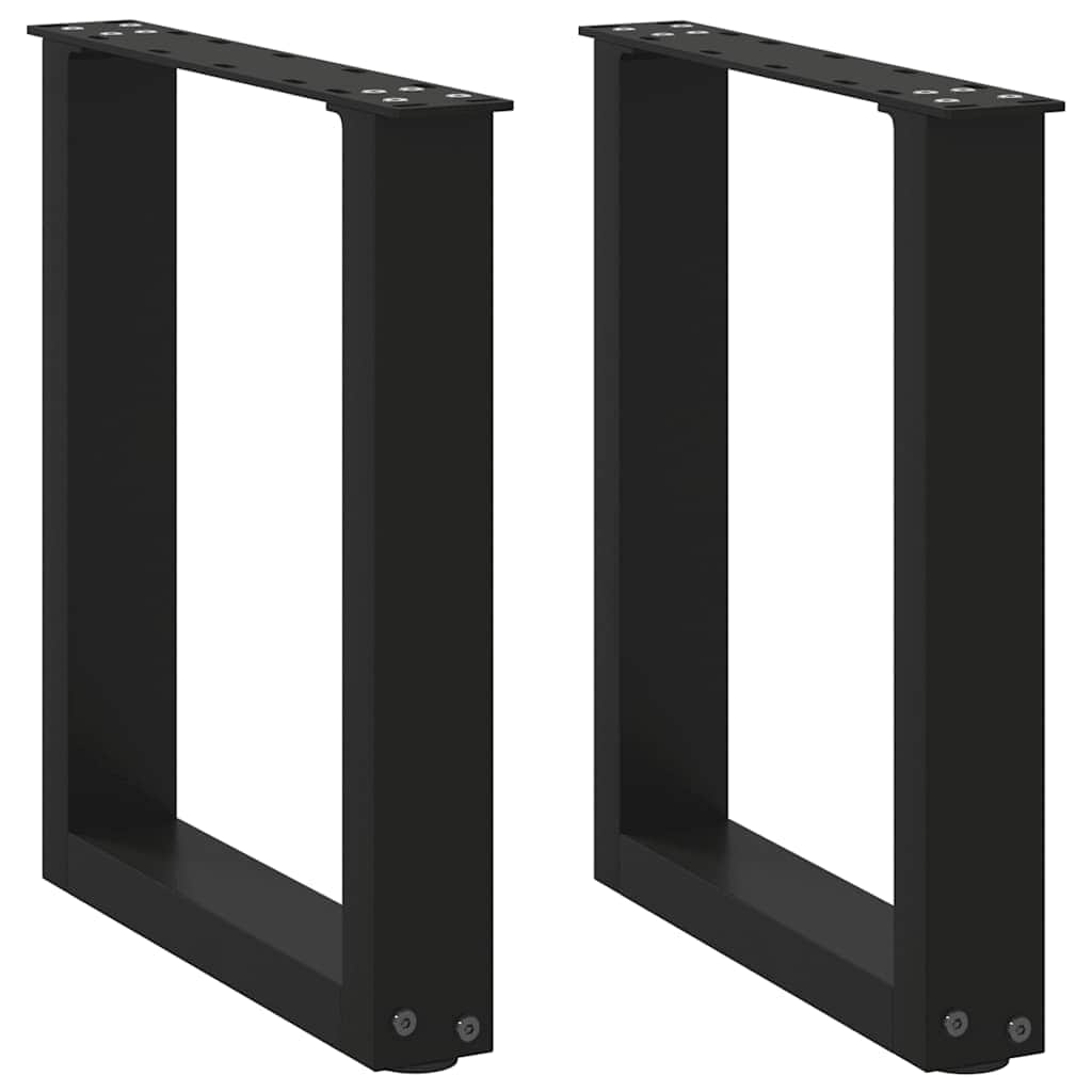 Coffee Table Legs U-Shaped 2-pcs Black Steel, Stylish