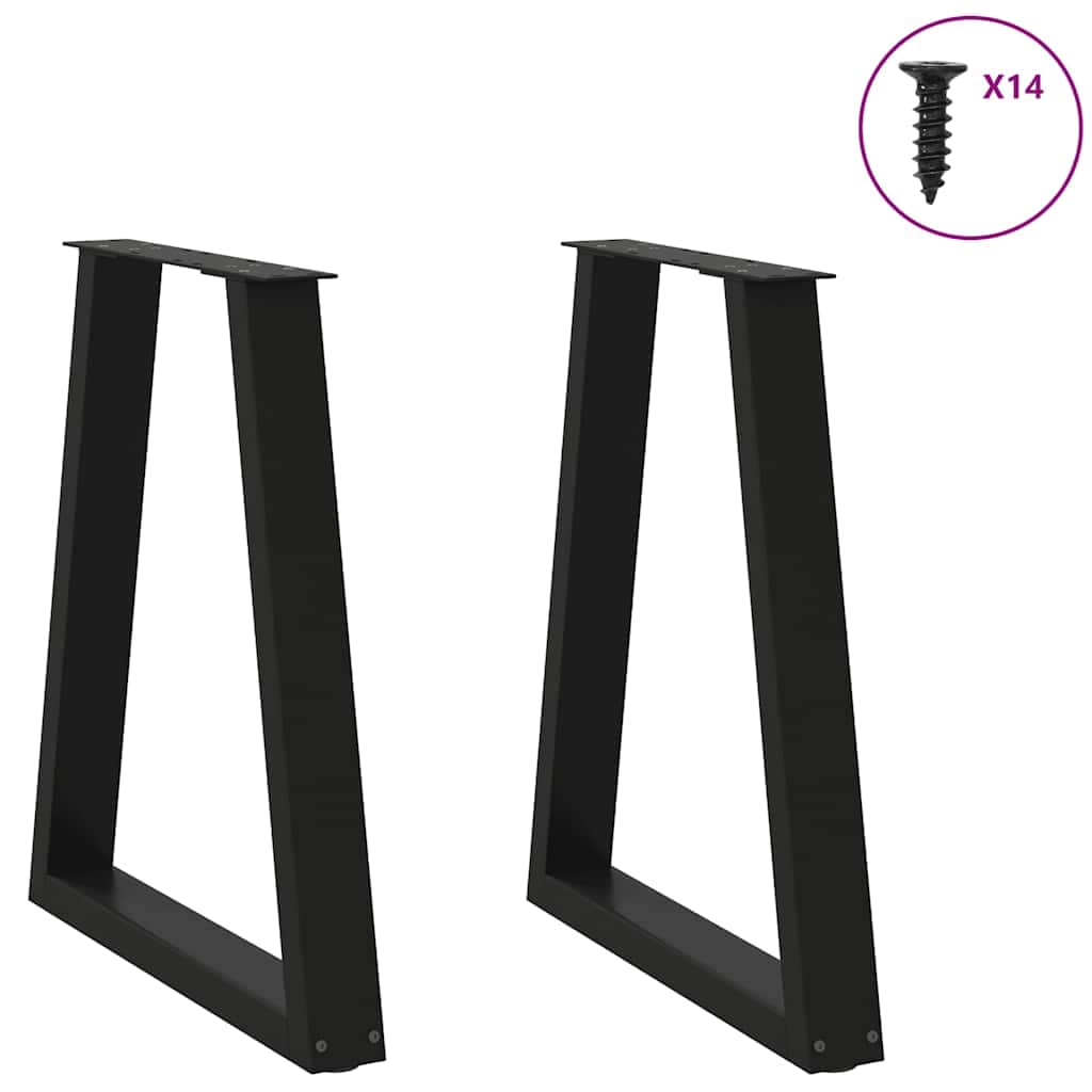 Coffee Table Legs V-Shape 2 pcs Black - Steel | Black colour