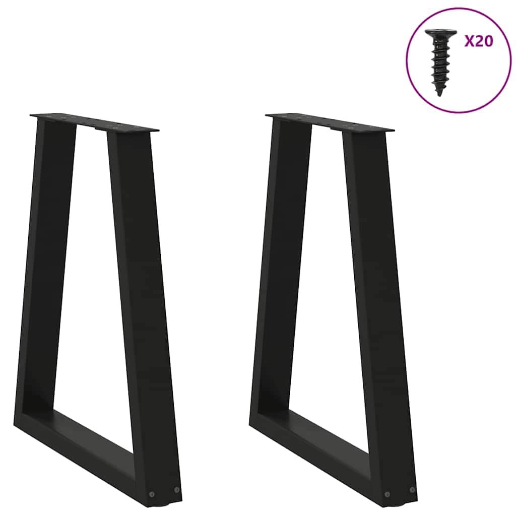 Coffee Table Legs V-Shape 2 pcs Black Steel | Black colour