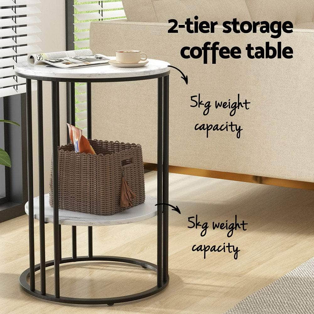 Coffee Table Marble Effect Square