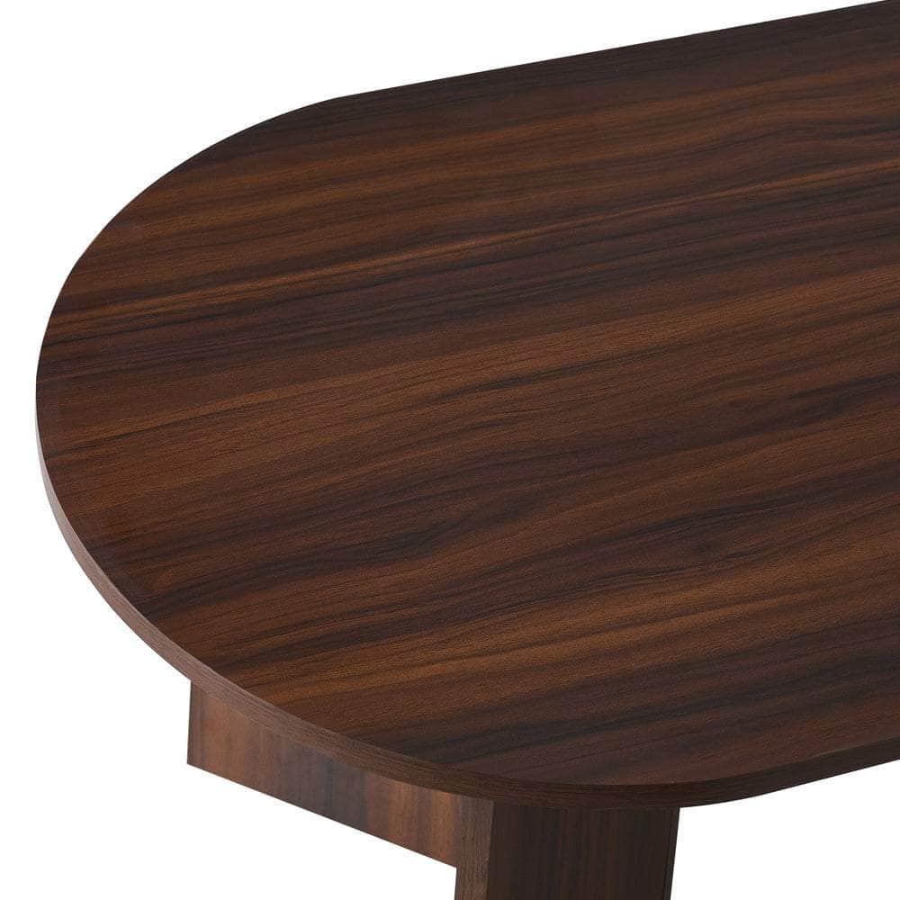 Coffee Table Oval Sofa End Table Timber Walnut