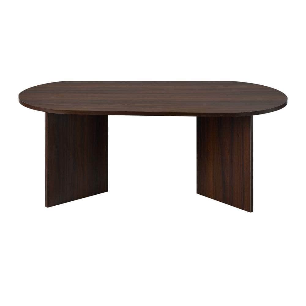 Coffee Table Oval Sofa End Table Timber Walnut