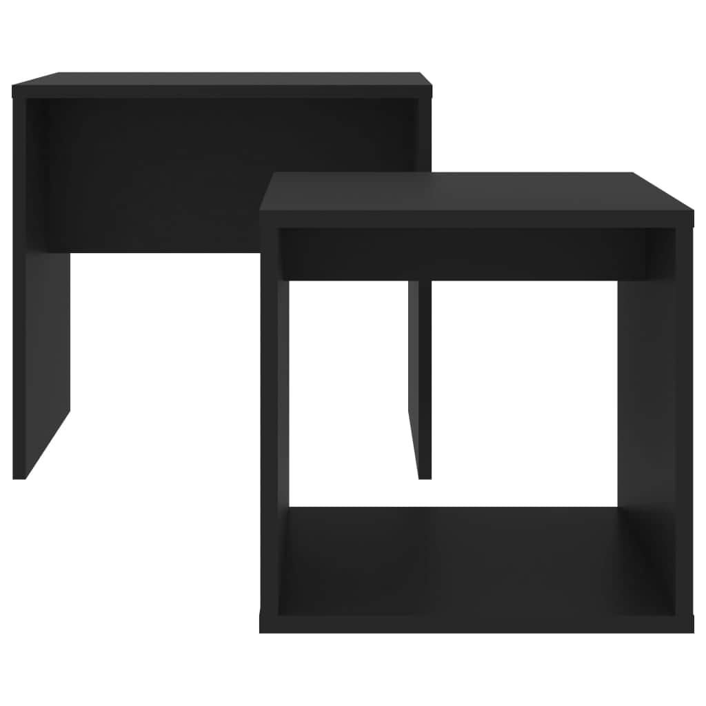 Coffee Table Set Black Chipboard
