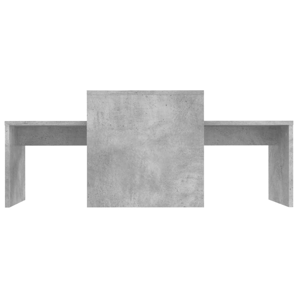 Coffee Table Set Concrete Grey Chipboard