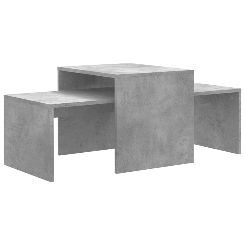 Coffee Table Set Concrete Grey Chipboard