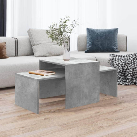 Coffee Table Set Concrete Grey Chipboard