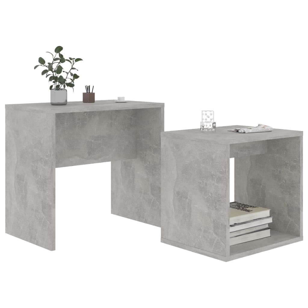 Coffee Table Set Concrete Grey Chipboard