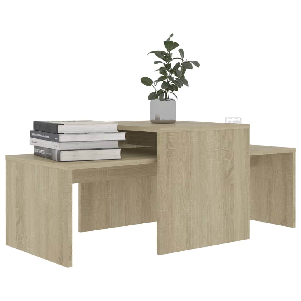 Coffee Table Set Sonoma Oak Chipboard
