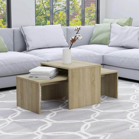 Coffee Table Set Sonoma Oak Chipboard
