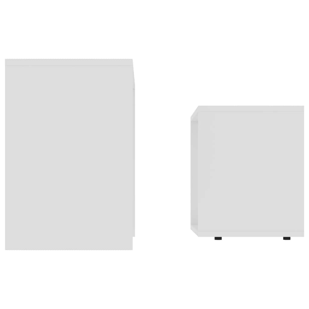 Coffee Table Set White Chipboard