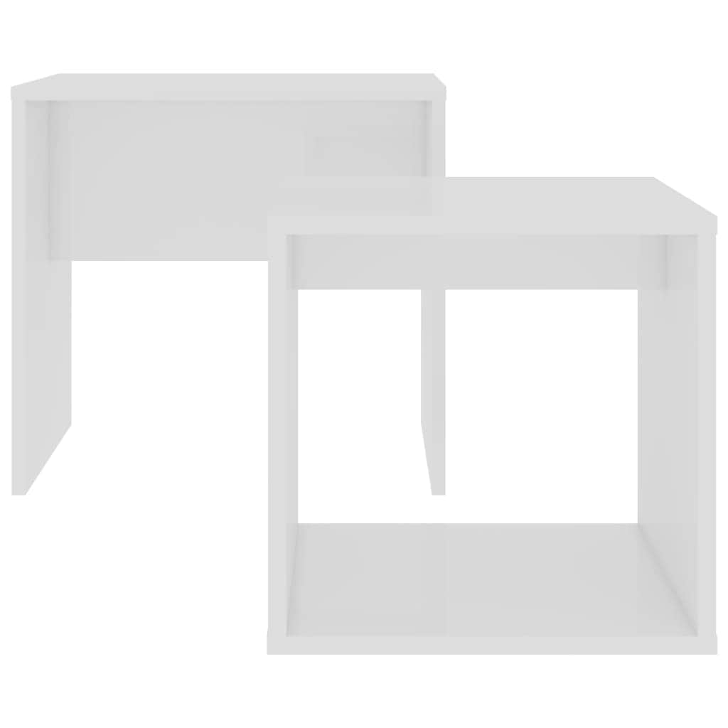 Coffee Table Set White Chipboard