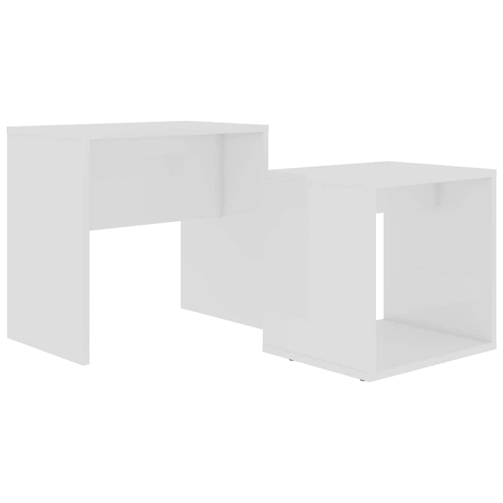 Coffee Table Set White Chipboard