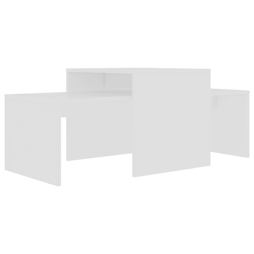 Coffee Table Set White Engineered Wood