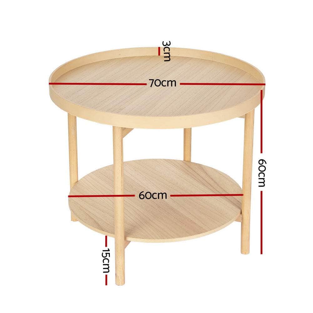 70Cm - Coffee Table Side Table Round 70Cm