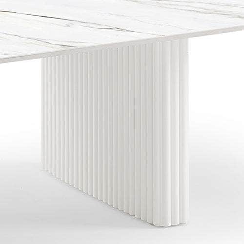 Coffee Table Sintered Stone Top Mdf Table Base Glossy White