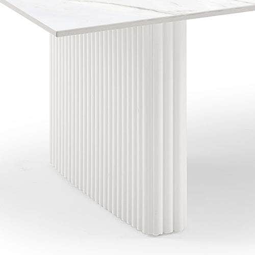Coffee Table Sintered Stone Top Mdf Table Base Glossy White