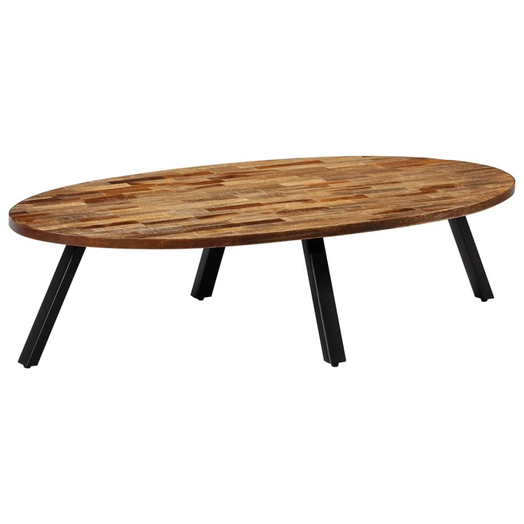 Coffee Table Solid Reclaimed Teak Oval