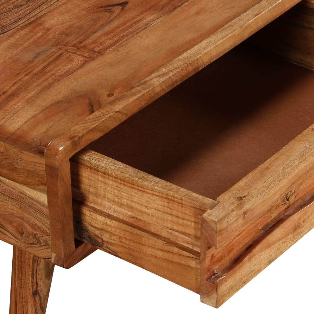Coffee Table Solid Wood with Carved Drawer