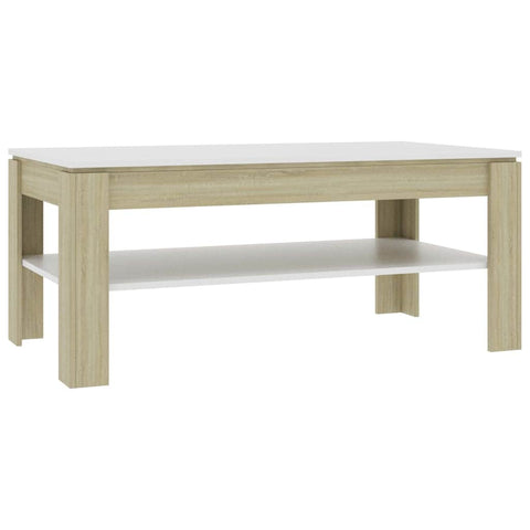 Coffee Table White  and Sonoma Oak Chipboard