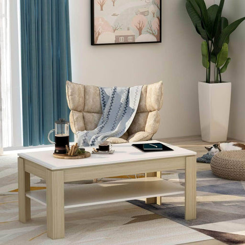 Coffee Table White  and Sonoma Oak Chipboard