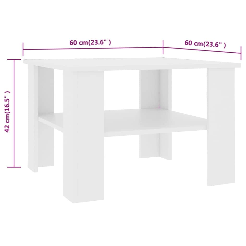 Coffee Table  White Chipboard