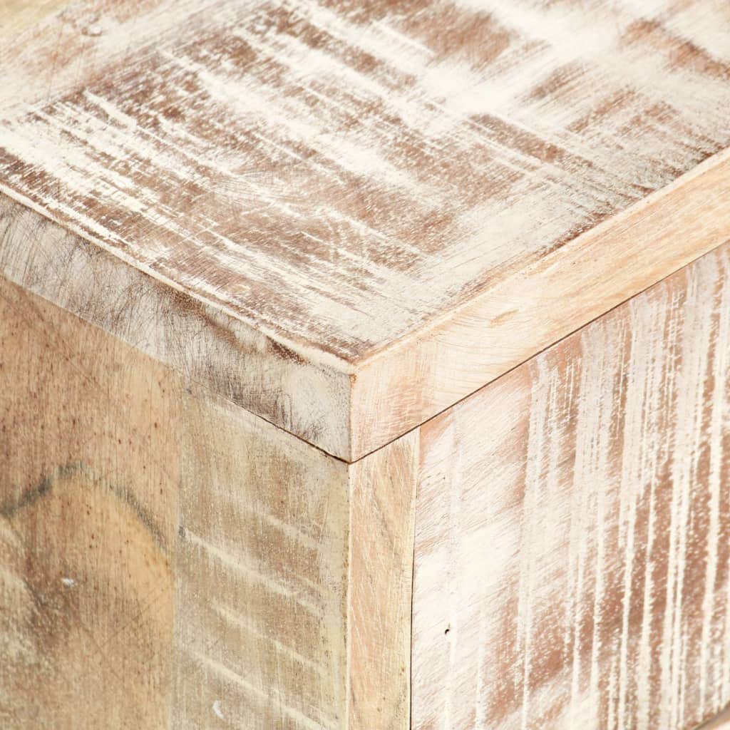 Coffee Table White Solid Acacia Wood