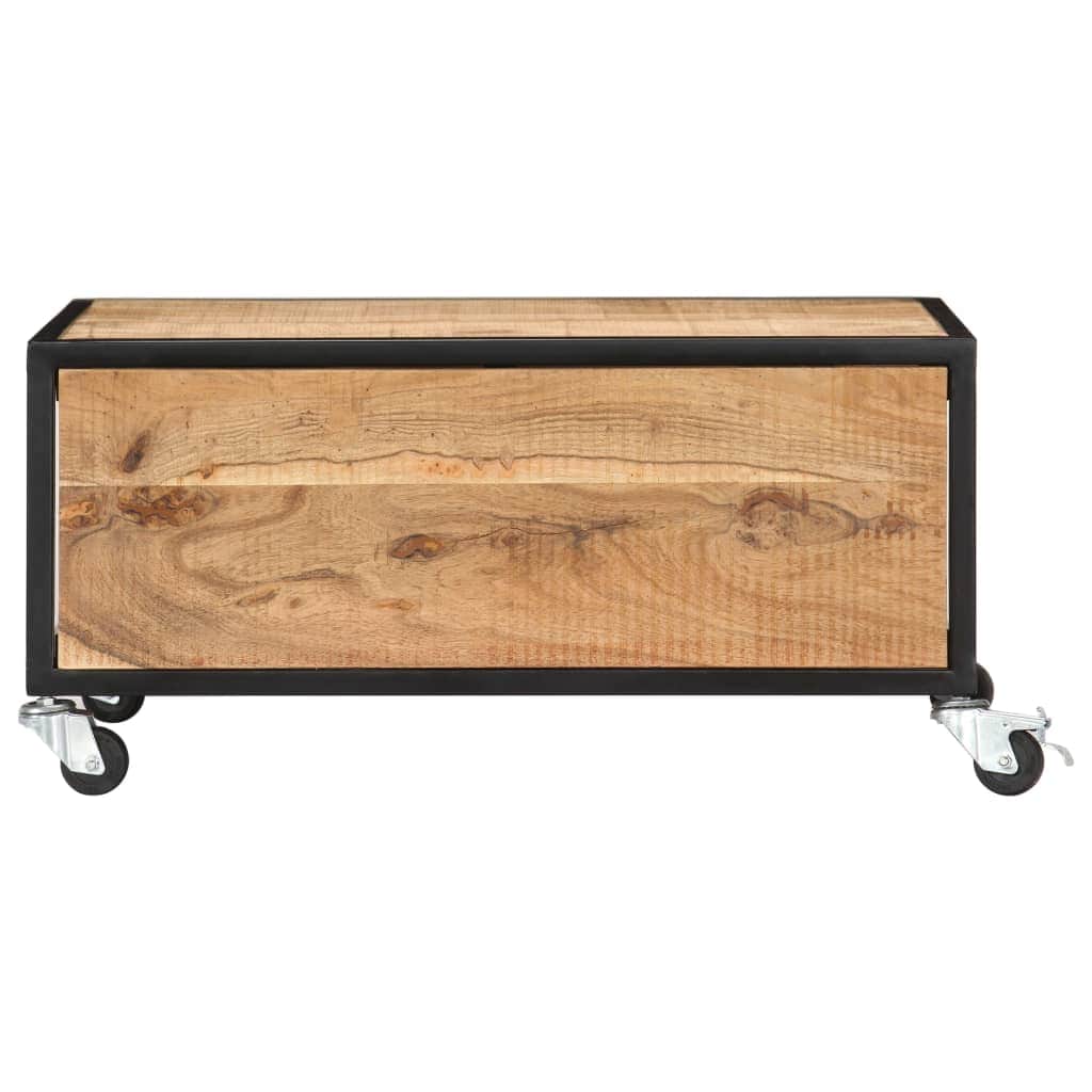 Coffee Table With 4 Casters Solid Acacia Wood