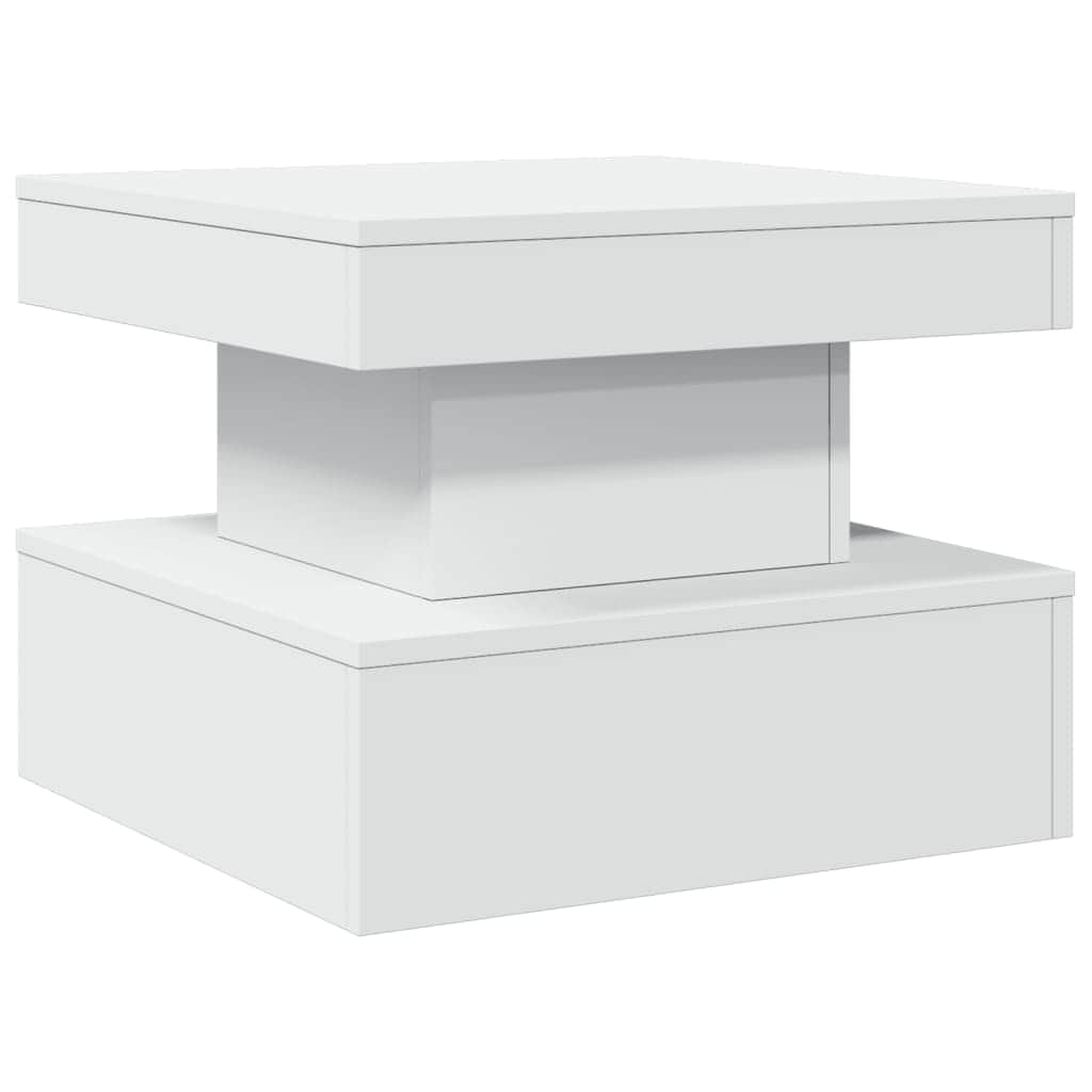 Coffee Table with LED Lights (White) | White colour