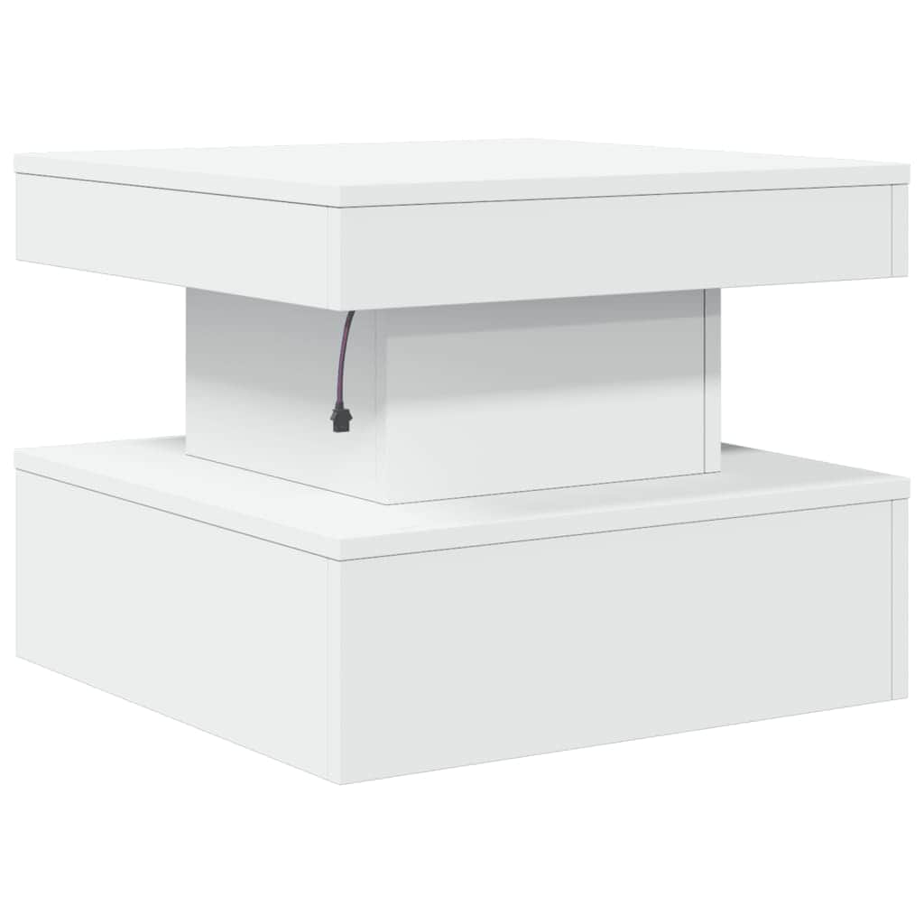 Coffee Table with LED Lights (White) with White colour