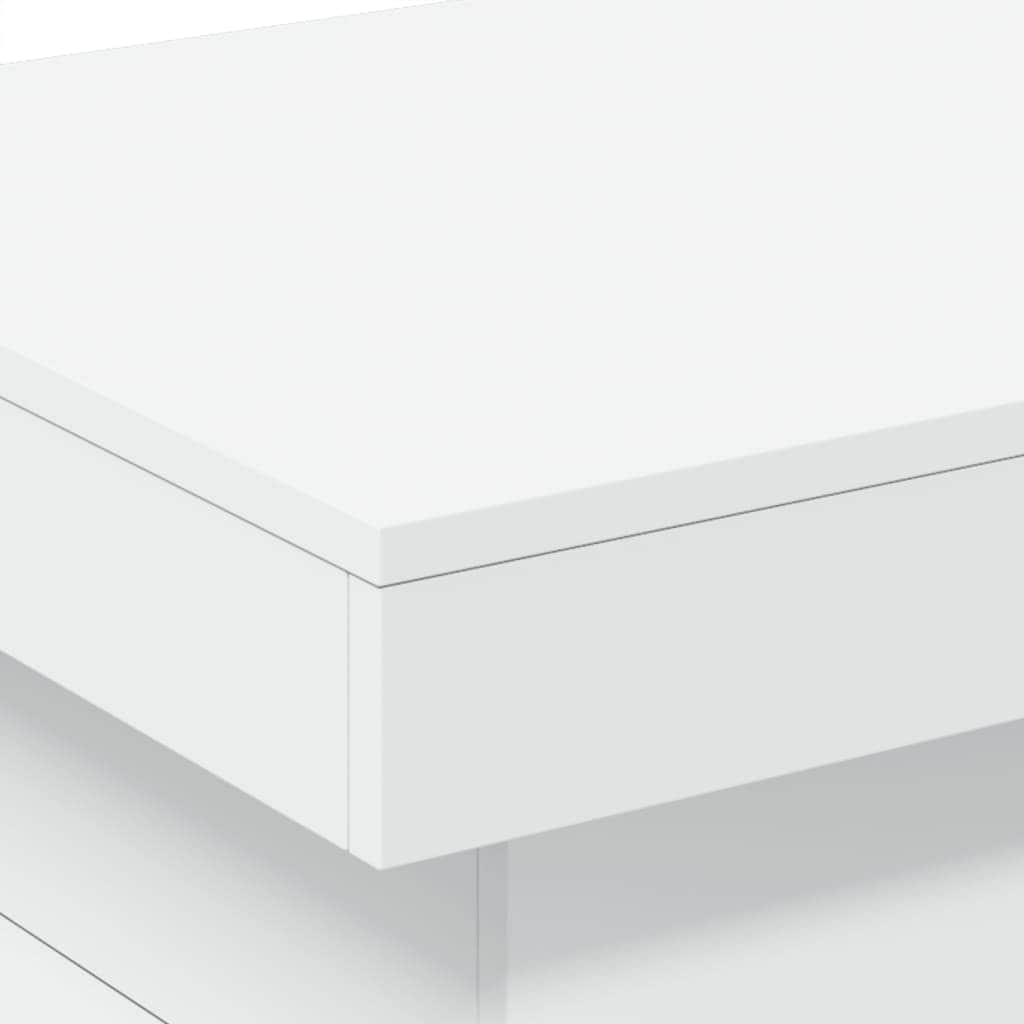 Coffee Table with LED Lights (White) - White colour