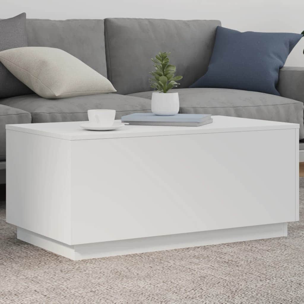 White colour - Coffee Table with LED Lights (White) - photo 12