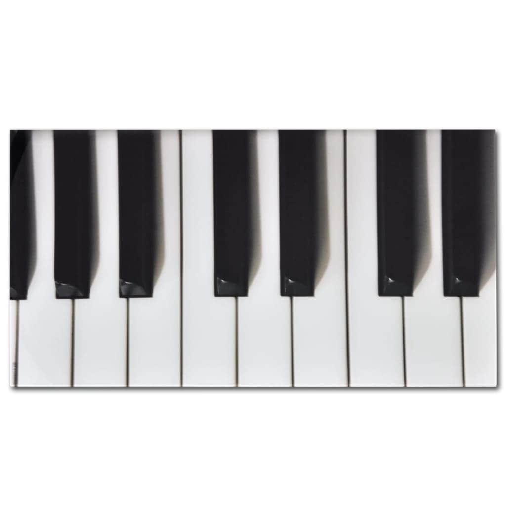 Coffee Table With Piano Printing Glass Top