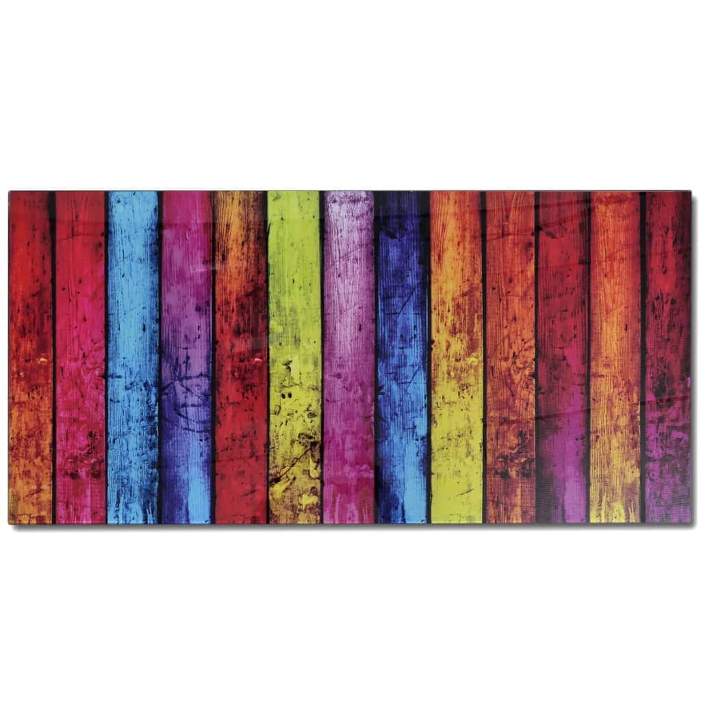 Coffee Table with Rainbow Printing Glass Top