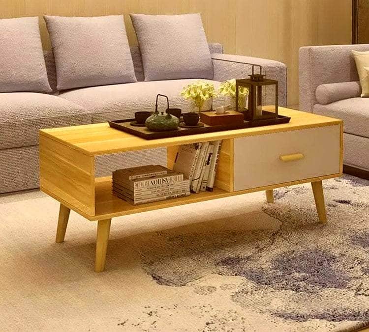 Coffee Table with Storage Drawer and Open Shelf