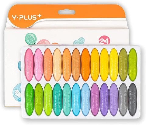 Colorful Creativity: Non-Toxic Washable Crayons for Kids - 24 Pastel Colors