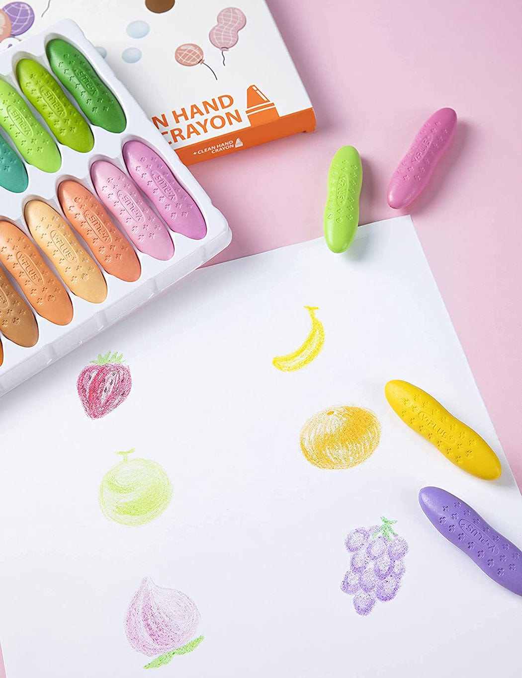 Colorful Creativity: Non-Toxic Washable Crayons for Kids - 24 Pastel Colors