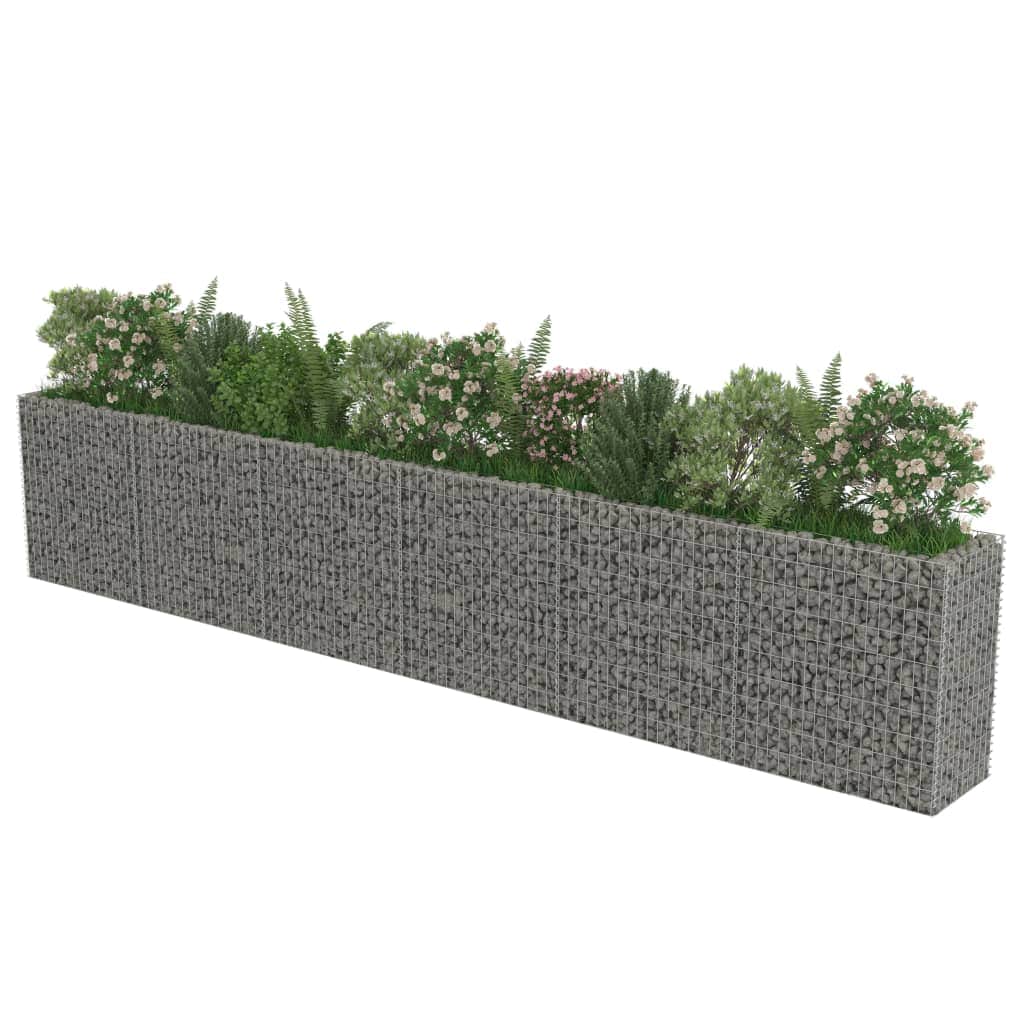 Colour Silver Gabion Planter Galvanised Steel