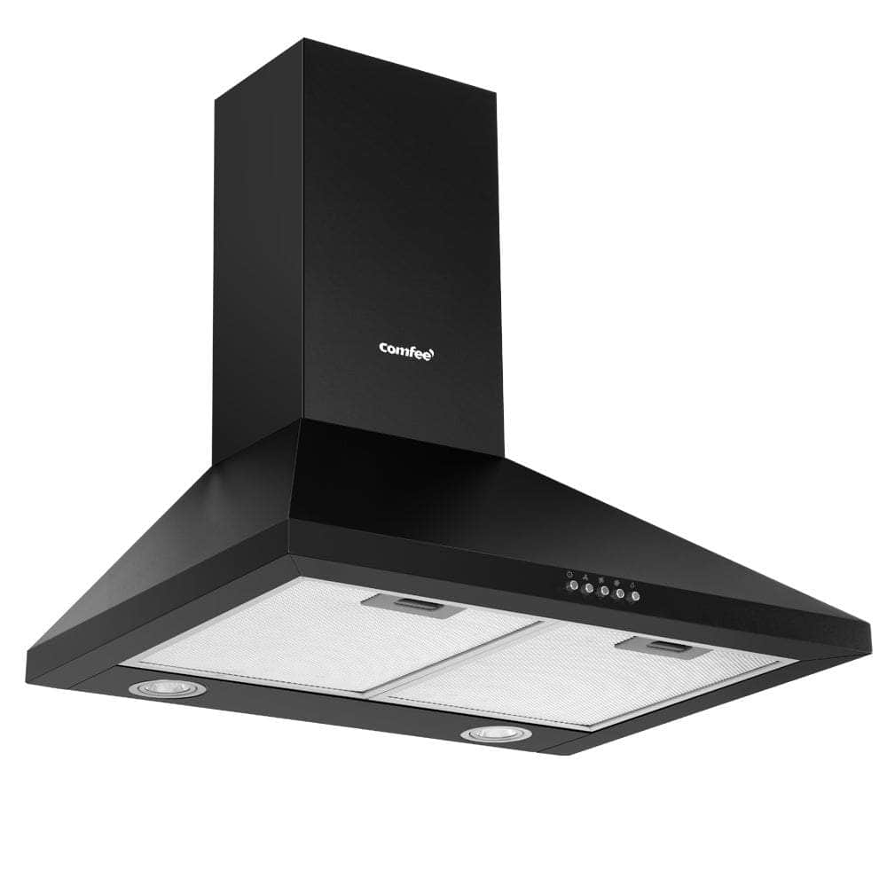 Comfee Rangehood 60cm Range Hood Home Kitchen Wall Mount Canopy LED lights Black,